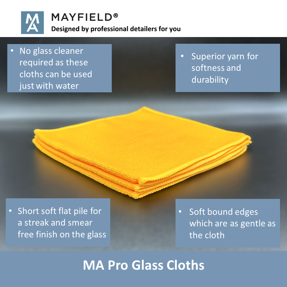 MA Glass Microfibre Cloths - Pack of 3